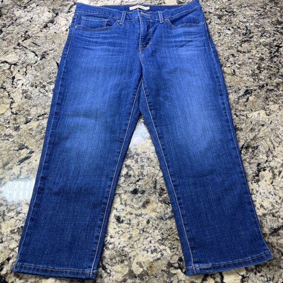 Size 30 Levi 311 Shaping Skinny Capri Women’s Denim Jeans Blue Stretchy READ LK - Picture 1 of 12